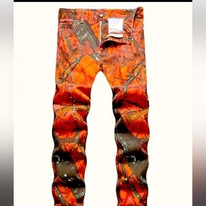 NWT!!! Mens casual chic branch print camo jeans; Sz 40W